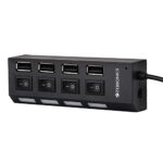 Zebronics 150Hb 4 Port Usb Hub With Dedicated On/Off Switch, Led Indicators, 45Cm Cable Length, Optional Power Input Port, Multi Device And Plug Play Usage