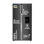 Haier Smartchoice 596L 3Star 2-Door Water Dispenser Side By Side Frost Free Refrigerator|Convertible|Smart Sense Ai | Expert Inverter|Digital Display Panel (2025 Model, Hrs-682Wgku1, Graphite Black)