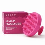Arata Scalp Massager With Medical-Grade Silicone Bristles | For Dry, Oil Massage, Shampoo & Conditioning | Exfoliates, Deep Cleansing, Blood Flow, Prevents Dandruff | For Men & Women