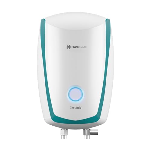 Havells Instanio 3L Instant Water Heater(Geyser)| Temp. Sensing Led Indicator| Rust & Shock Proof Body| Isi Marked|Warranty: 5 Year On Inner Tank| High Rise Compatible (White Blue)