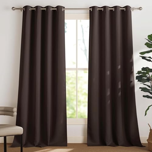 Galaxy Home Decor Premium Blackout Curtain For Window 4 Feet | Thermal Insulated Modern Window Curtain With Rings For Living Room & Bedroom | Pack Of 1,Brown