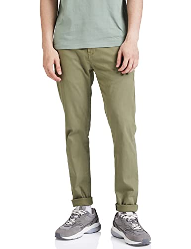 Amazon Brand – Symbol Men’S Slim Casual Trousers (Aw19Trs-Ess-4_Light Olive_34)