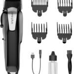One Plus Op 8083 Cordless Professional Hair Clipper Dual Led Titanium Coated Blade Trimmer 150 Min  Runtime 4 Length Settings(Black)