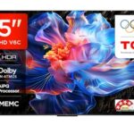 Tcl 139 Cm (55 Inches) Metallic Bezel Less Series 4K Ultra Hd Smart Led Google Tv 55V6C (Black)