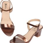 Picktoes Pt-Gd602 Women’S Copper Synthetic Leather Casual Heel Sandal