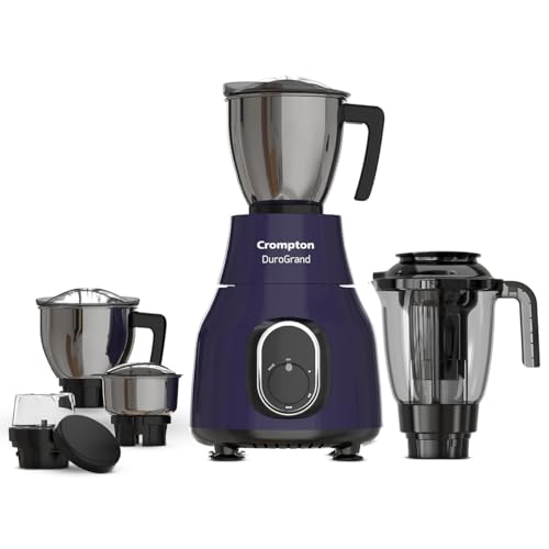 Crompton Duro Grand 750W Powertron Motor | 5 Jars | Grind And Store Jar, Stainless Steel Jars And Blender Jar With Fruit Filter | 2 In 1 Application | 5Y On Motor And 3Y On Product