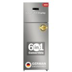 Bosch 243L 3 Star Inverter Frost Free Double Door Refrigerator (Ctc27S031I, 6-In-1 Convertible, 18 Hours Cooling Retention, Digital Display, Super Freeze, 80Min Convert,Shiny Silver)