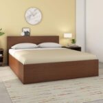 Nilkamal Arthur Plus Wooden Queen Bed With Box Storage| Engineered Wood | 1 Year Warranty |Contemporary Design | Legno Oak Dark