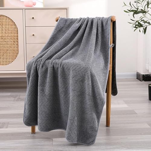 Cortina Eco-Friendly Microfiber Towels For Bath |Quick Dry Leaf Face 380 Gsm | 70 X 140 Cm | Bath Towels For Adult, Women & Kids | Gym Towel, Beach Towel| Color : Grey