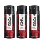 Wild Stone Ultra Sensual Deodorants For Men, Long Lasting Intense Fragrance, Pack Of 3 (150Ml Each),Spray