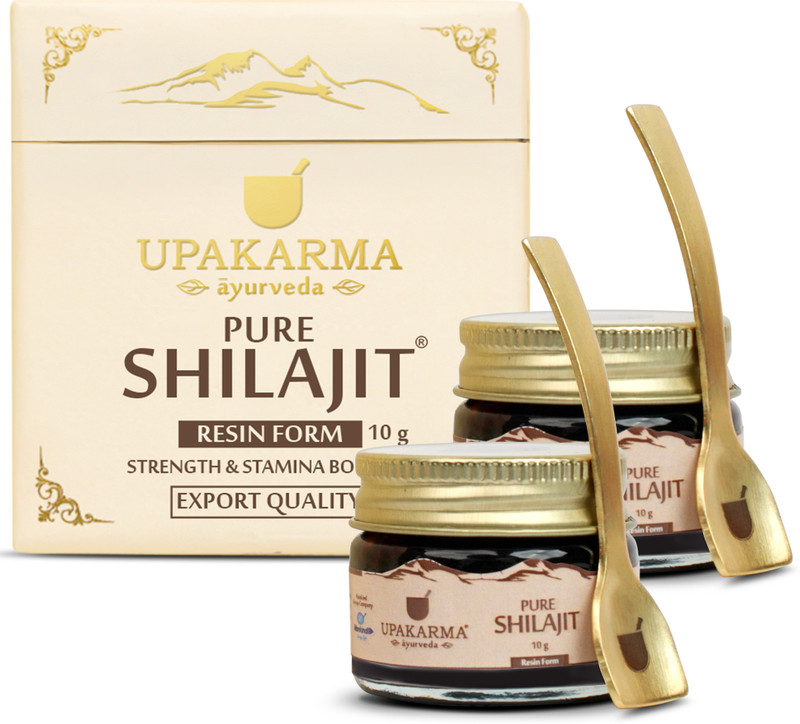 Upakarma Pure Shilajit Resin | Boost Strength, Stamina & Performance |Rich In Fulvic Acid(Pack Of 2, 20 G)