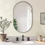 Luppra 12 X 18 Inches Frameless Decorative Capsule Wall Mount Mirror Bathroom Mirror(Oval Finish : Polished)