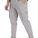 Divisive Men’S Cotton Cargo Pants (Dcr103_28_Ice Grey)