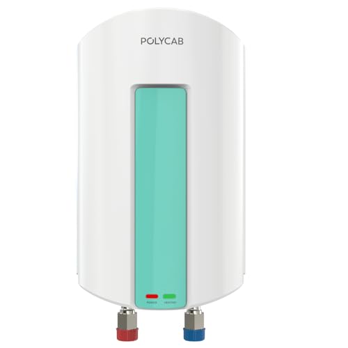 Polycab Intenso 3 Litre, 3 Kw Electric Instant Geyser (Water Heater) For Home & Kitchen | Efficient Heating Element | Enhanced Safety Measures | 5 Years Tank & 2 Years Product Warranty【White】