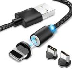 Tyrocx 3 In 1 Charging Cable Nylon Braided Fast Charging, Multi Charging Cable Compatible With Micro Usb,Type C Devices, (1.5 Meter, Multicolour)
