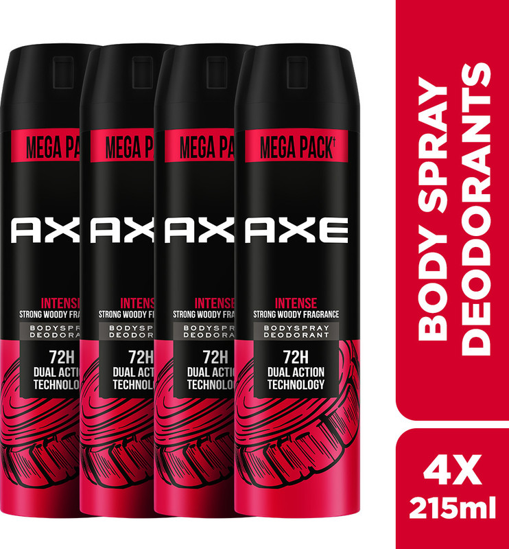 Axe Intense Body Spray  –  For Men(860 Ml, Pack Of 4)