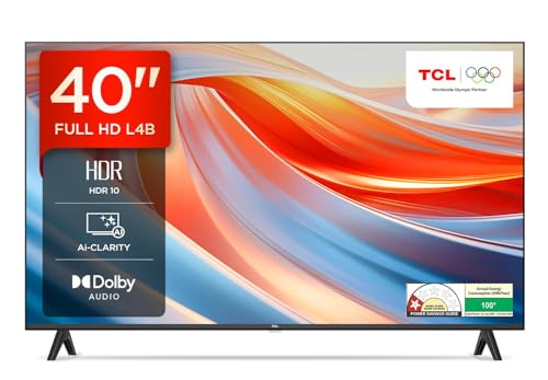Tcl 101 Cm (40 Inches) Metallic Bezel-Less Full Hd Smart Android Led Tv 40L4B (Black)