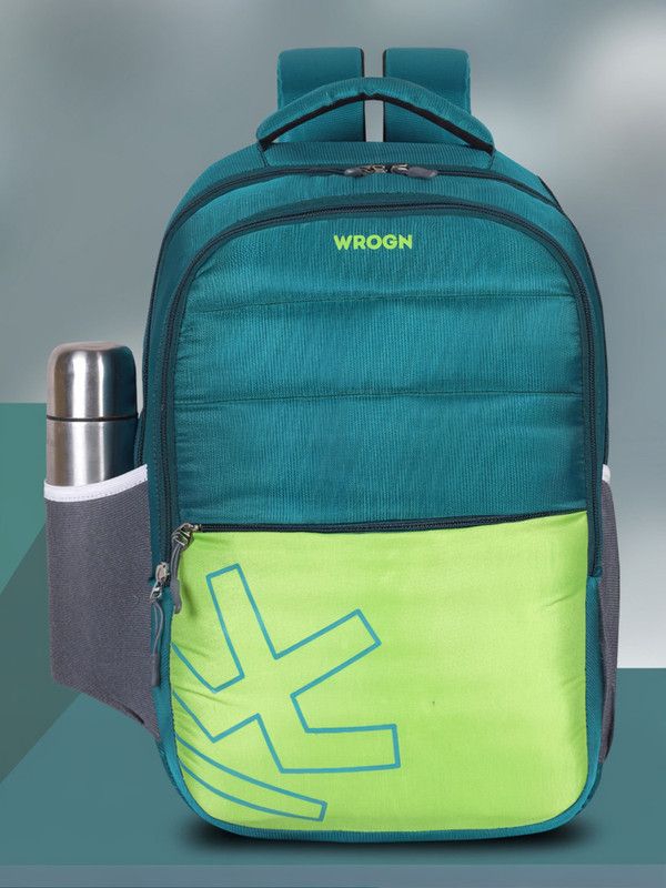 Wrogn Sqaurish Pataches 35 L Laptop Backpack(Green)