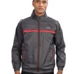 Dollar Men’S Polyester Solid Hooded Windcheater Jacket With Side Pockets And Hood, Charcoal – Large