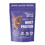 Foodstrong Whey Protein Powder (Concentrate + Isolate), 100% Hormone Free Grass-Fed Whey, 26G Protein & 6.6G Bcaa, Chocolate Almond, With Turmeric & Digestive Enzymes, 1Kg