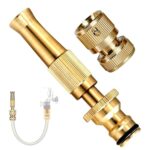 Brass Water Spray Nozzle For 1/2″ Hose | Adjustable Pressure Gun For Car Wash, Gardening & Outdoor Cleaning | 10 X 2 Cm Hose Sprayer