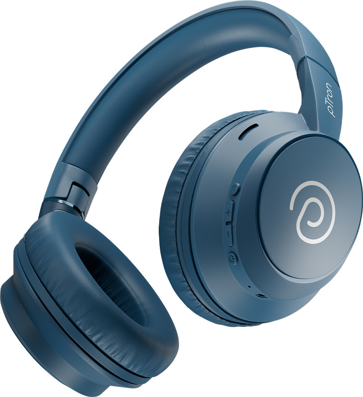 Ptron Studio Evo W/ 70Hrs Playtime,Dual Pairing,Pristine Audio,Clear Calls,Fast Charge Bluetooth(Blue, On The Ear)
