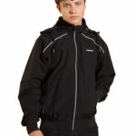 Dollar Men’S Polyester Solid Hooded Windcheater Jacket With Zipper Pockets And Detachable Hood, Black – Large
