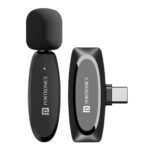Portronics Dash 7 Omnidirectional Type C Wireless Microphone, Noise Cancellation, Plug & Play, Lapel Wireless Mic For Video Recording, Supports Type C Android, Iphone, Camera(Black)