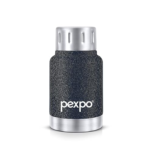 Pexpo Cameo Isi Certified Stainless Steel Vacuum Insulated Flask – 160Ml | Double Wall Hot & Cold Upto 4-5 Hours | Office, School, Gym, & Travelling | Men, Women & Kids | Rcb Edition – Black