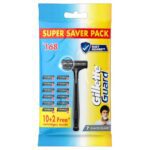 Gillette Guard Shaving Razor For Men (1 Razor With 12 Blades) | Super Value Pack With Upto 1 Year Of Shaving | Safety Comb And Flexible Head For A Safe Shave