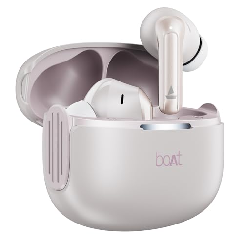 Boat 2025 Launch Airdopes 219, 4Mics Enx, 40H Battery, Best In Segment For Calling, Stream Ad Free Music Via App Support, Bluetooth Earbuds, Tws Ear Buds Wireless Earphones With Mic (Ivory Mist)