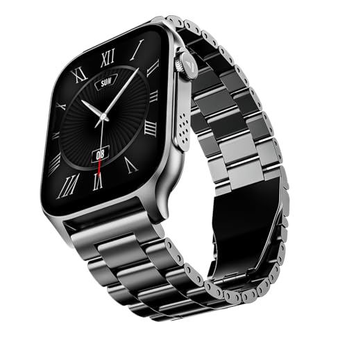 Boat New Launch Ultima Ember Smartwatch W/ 1.96” (4.97 Cm) Amoled Display, Personalized Fitness Nudges, Functional Crown, 100+ Sports Modes, Custom Watch Faces (Steel Black)