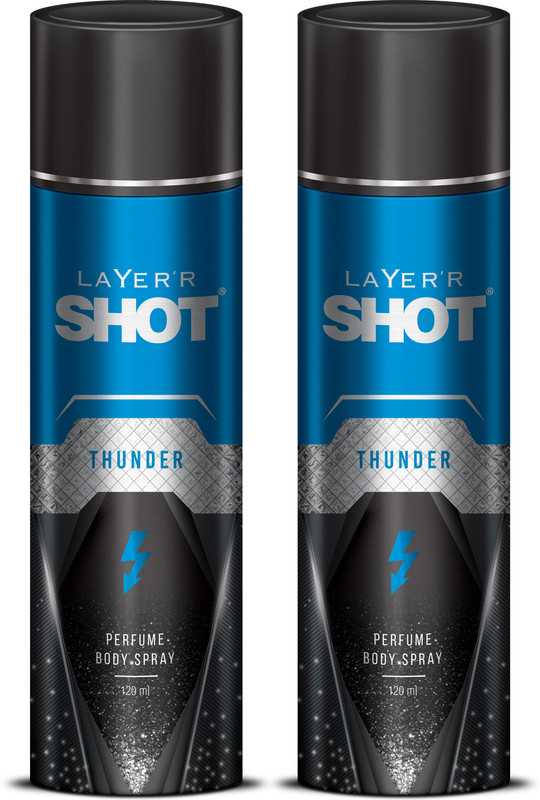 Layer’R Shot Thunder Deodorant Spray – For Men(240 Ml, Pack Of 2)