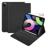 Liramark Keyboard Series With Pencil Holder & Keyboard Back Cover Case Compatible With Ipad Pro 12.9 2021/2020 (5Th/4Th Gen) – Black