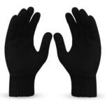 Boldfit Hand Gloves For Men & Women Winter Glove For Men Woolen Knitted For Women And Mens Thermal Wear Unisex Winter Warm Gloves For Womens Winters Wear Unisex Hands Glove For Driving – Black 1Pair