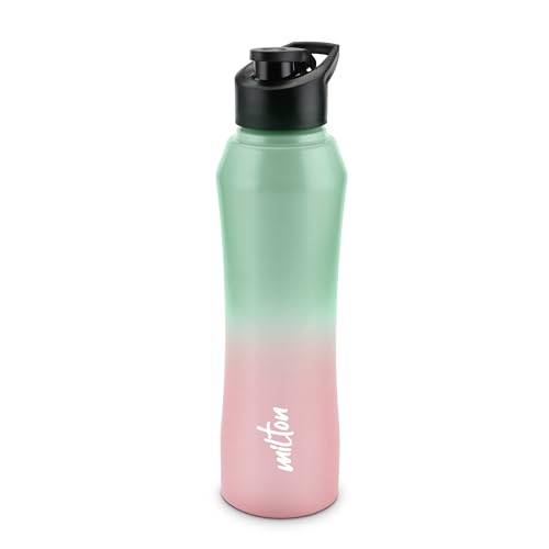 Milton Comet 1000 Stainless Steel Water Bottle 1000 Ml, Single Walled, Isi Certified I Leak Proof Lid, Rust Proof I For School, Office, Gym I Mint Pink