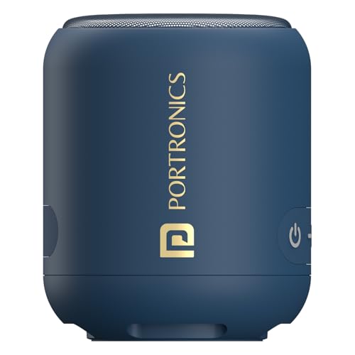 Portronics Sounddrum 1 12W Tws Portable Bluetooth Speaker With Powerful Bass, Bluetooth 5.3V, 360° Surround Sound, Usb Drive In, Type C Fast Charging(Blue)