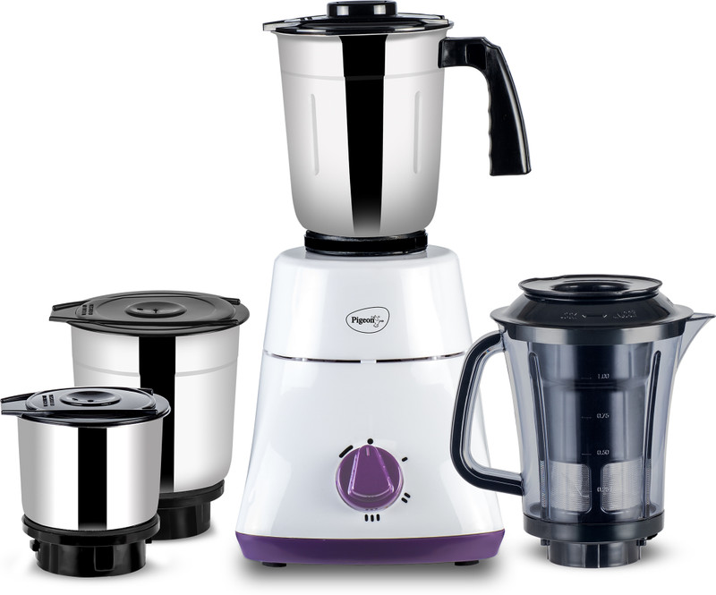 Pigeon 15024 550 W Juicer Mixer Grinder(Favourite | 4 Jars | White)