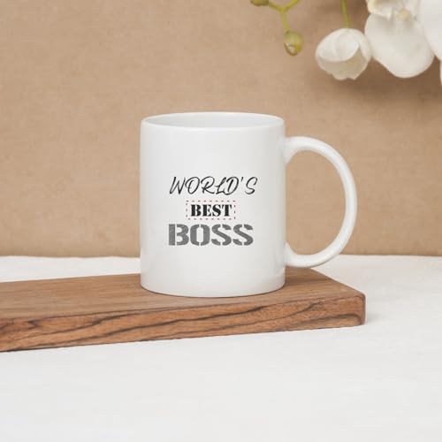 Clay Craft Cc Mm1 Swiss Rez19 Microwave Safe Coffee Mug For Gift To Couples Wife Husband Boyfriend Girfriend Brother 350 Ml, World’S Best Boss