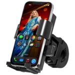 Zebronics Bmh110, Bike Smartphones Mobile Holder, Upto 6.1 Inches, 360° Rotatable, One Press Lock And Release, Stable And Secure, Anti-Skid Silicone Pads, Cable Management, For Maps & Navigation