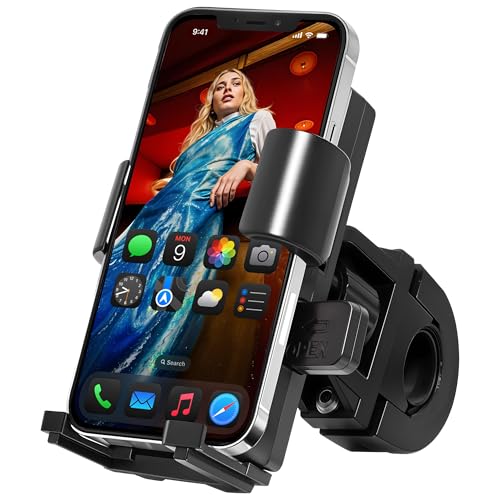 Zebronics Bmh110, Bike Smartphones Mobile Holder, Upto 6.1 Inches, 360° Rotatable, One Press Lock And Release, Stable And Secure, Anti-Skid Silicone Pads, Cable Management, For Maps & Navigation
