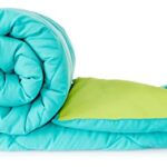 Solimo Microfiber Reversible Comforter, Single (Aqua Blue & Olive Green, 200 Gsm)