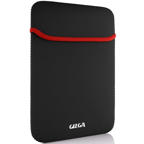 Gizga Essentials Reversible Laptop Sleeve 15.6 Inch, Dual Color Neoprene Laptop Cover, Zipperless, Waterproof, Slim Fit Laptop Case For Hp Dell Lenovo Asus Acer, Macbook, Mouse Pad Use (Red/Black)
