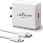 Callmate 65 W 6 A Wall Charger For Mobile With Detachable Cable(White, Cable Included)