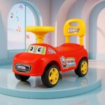 Kidsmate City Rider Musical Ride-On Car For Kids | Fun & Safe Baby Push Car With Steering Wheel & Comfortable Backrest |Perfect For Indoor & Outdoor Fun For Toddlers 1.5+ Years – Red/Yellow