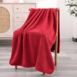 Cortina Eco-Friendly Microfiber Towels For Bath |Quick Dry Leaf Face 400 Gsm | 70 X 140 Cm | Bath Towels For Adult, Women & Kids | Gym Towel, Beach Towel| Color : Red