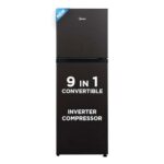 Midea 233 L, 3 Star, Frost Free Convertible 9 In 1 Double Door Refrigerator With Real Inverter Compressor And Deo Fresh Technology (Mdrt359Fgi28, Jazz Black)