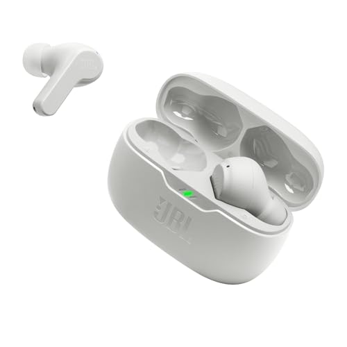 Jbl Vibe Beam In-Ear Wireless Earbuds (Tws) With Mic,App For Customized Extra Bass Eq,32 Hours Battery&Quick Charge,Ip54 Water&Dust Resistance,Ambient Aware&Talk-Thru,Google Fastpair (White)
