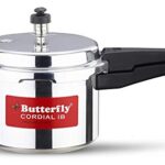 Butterfly Cordial 3 Litres Pressure Cooker | Outer Lid | Food Grade Virgin Aluminium | Induction & Gas Stove Compatible | Isi Certified | 2 Years Manufacturer’S Warranty | Silver