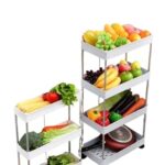 Cortina Heavy Duty Plastic Storage 2 Tiershelves For Home Kitchen Garage Bathroom | Multipurpose Tiered Rack Organizer With Wheels | Strong Load-Bearing Modular Storage Unit | 46X18X48